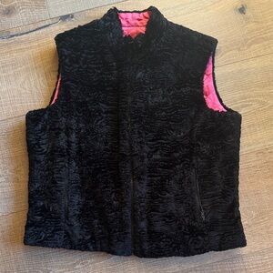 Vintage reversible vest Jenni Max NYC, zippered pockets EUC